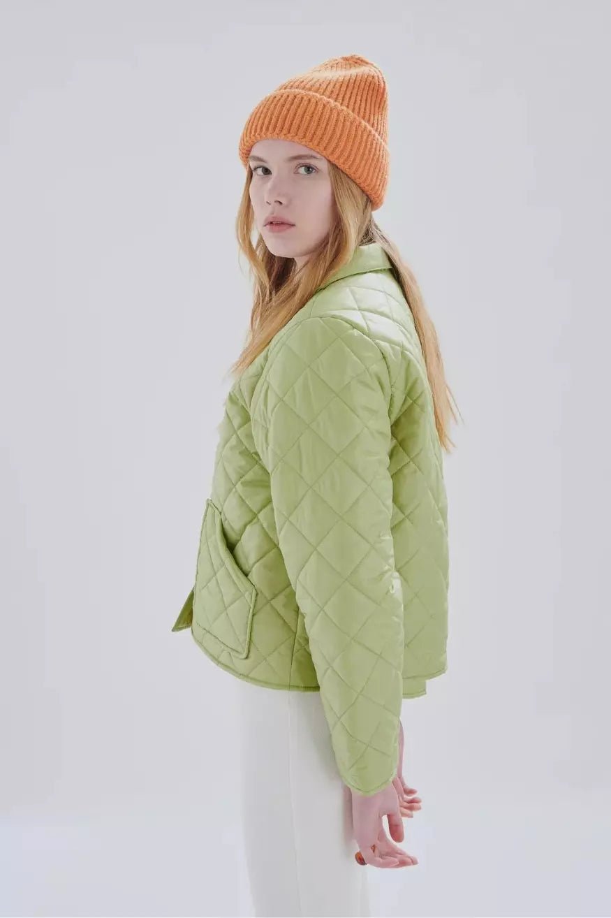 24colours Chaqueta Corta Acolchada Mujer Verde Who killed Bambi?