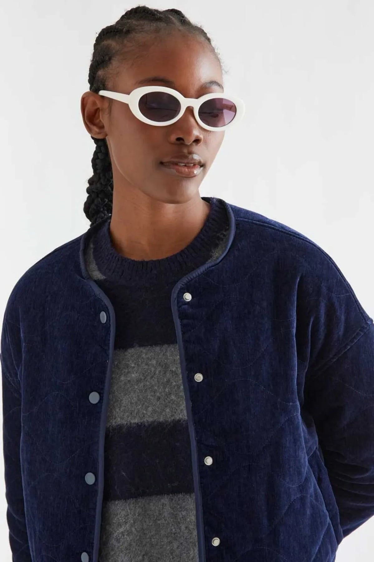 Compañia Fantastica Jersey Mujer Rayas Azul y Gris
