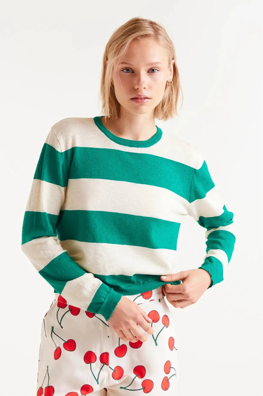 Compañia Fantastica Jersey Mujer Fino Rayas Verdes Who killed Bambi?