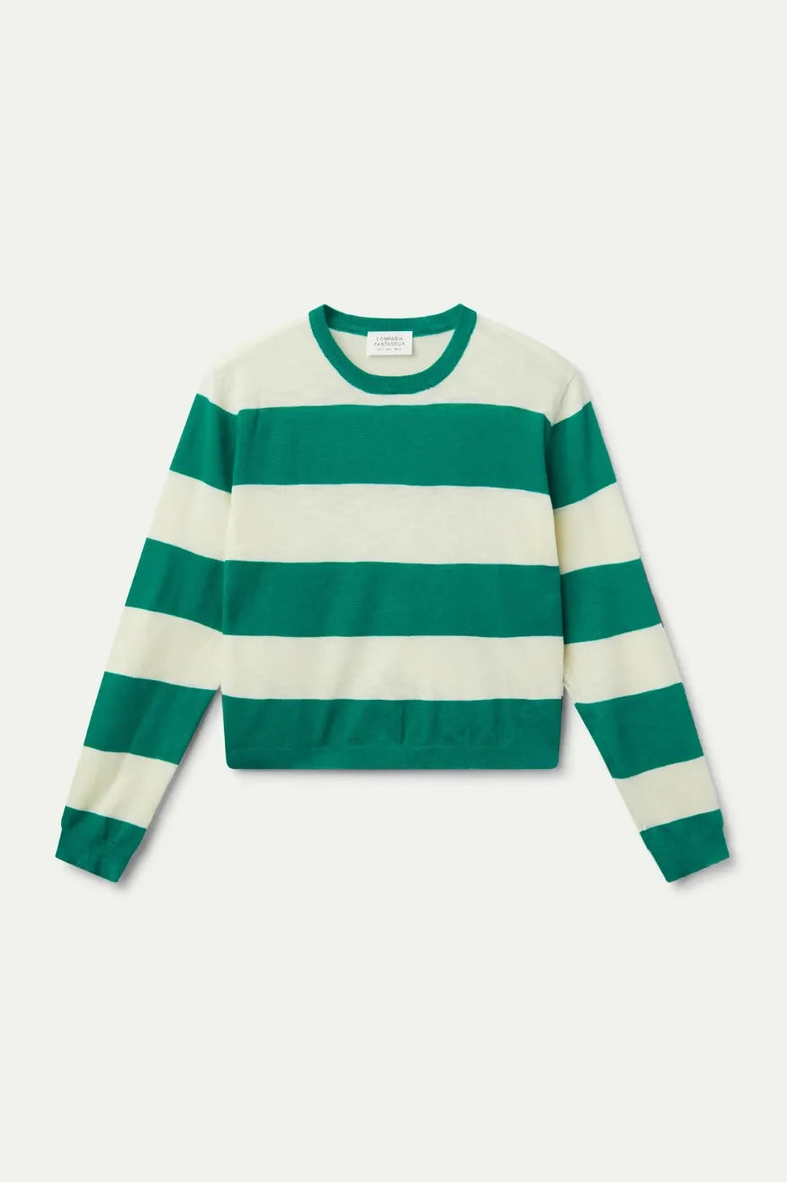 Compañia Fantastica Jersey Mujer Fino Rayas Verdes Who killed Bambi?