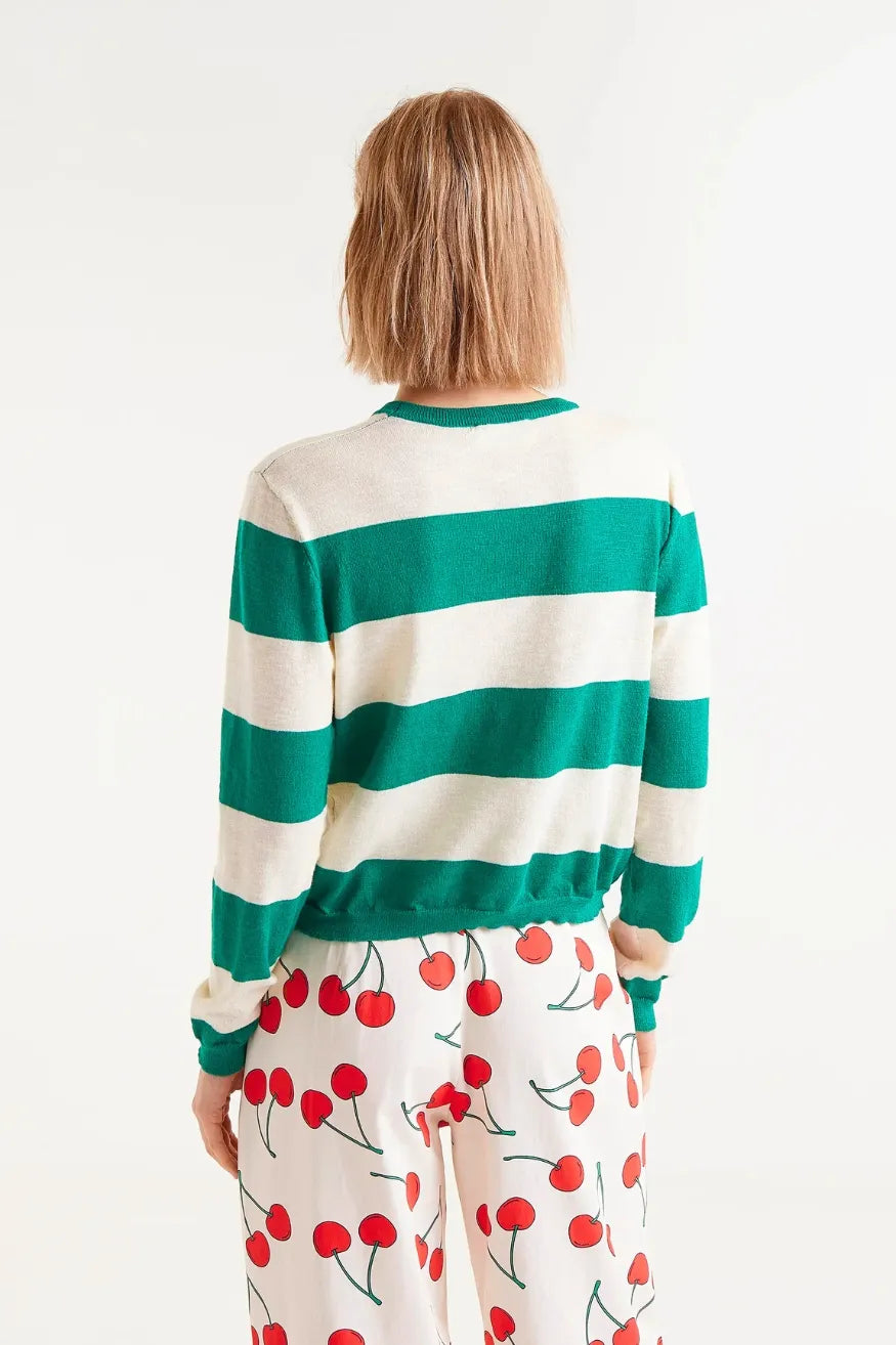 Compañia Fantastica Jersey Mujer Fino Rayas Verdes Who killed Bambi?