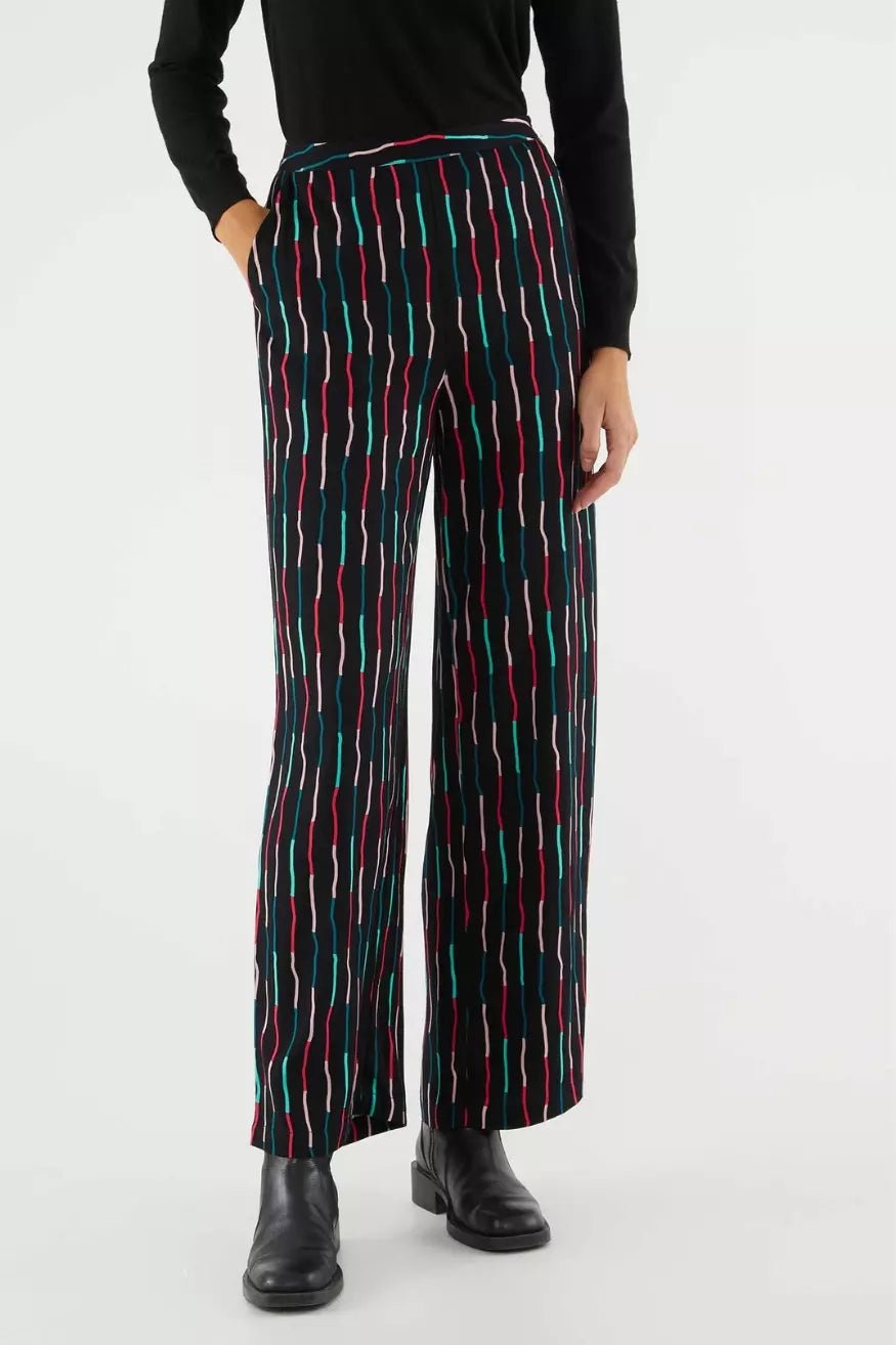 Compañia Fantastica Pantalón Mujer Recto Rayas Negro Who killed Bambi?