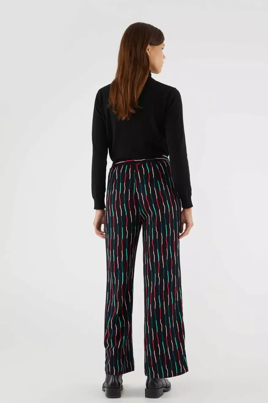Compañia Fantastica Pantalón Mujer Recto Rayas Negro Who killed Bambi?