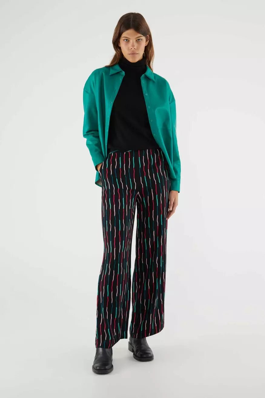 Compañia Fantastica Pantalón Mujer Recto Rayas Negro Who killed Bambi?