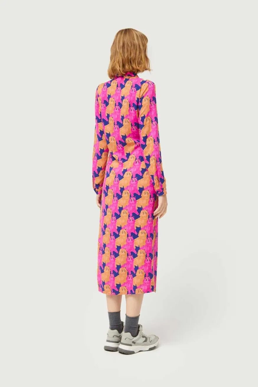 Compañia Fantastica Vestido Midi Camisero Estampado Gatos Who killed Bambi?