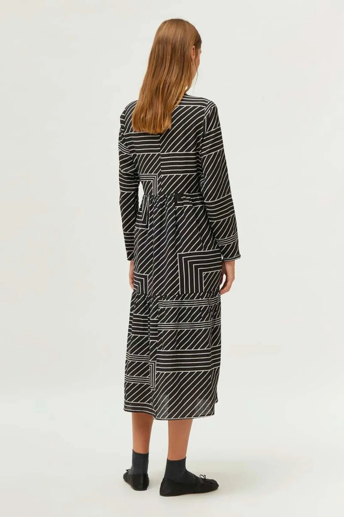 Compañia Fantastica Vestido Midi Rayas Negro Who killed Bambi?