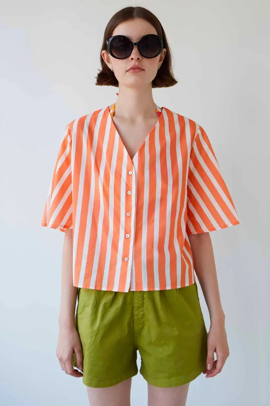 Dr Bloom Camisa Mujer Rayas Mandarina Who killed Bambi?