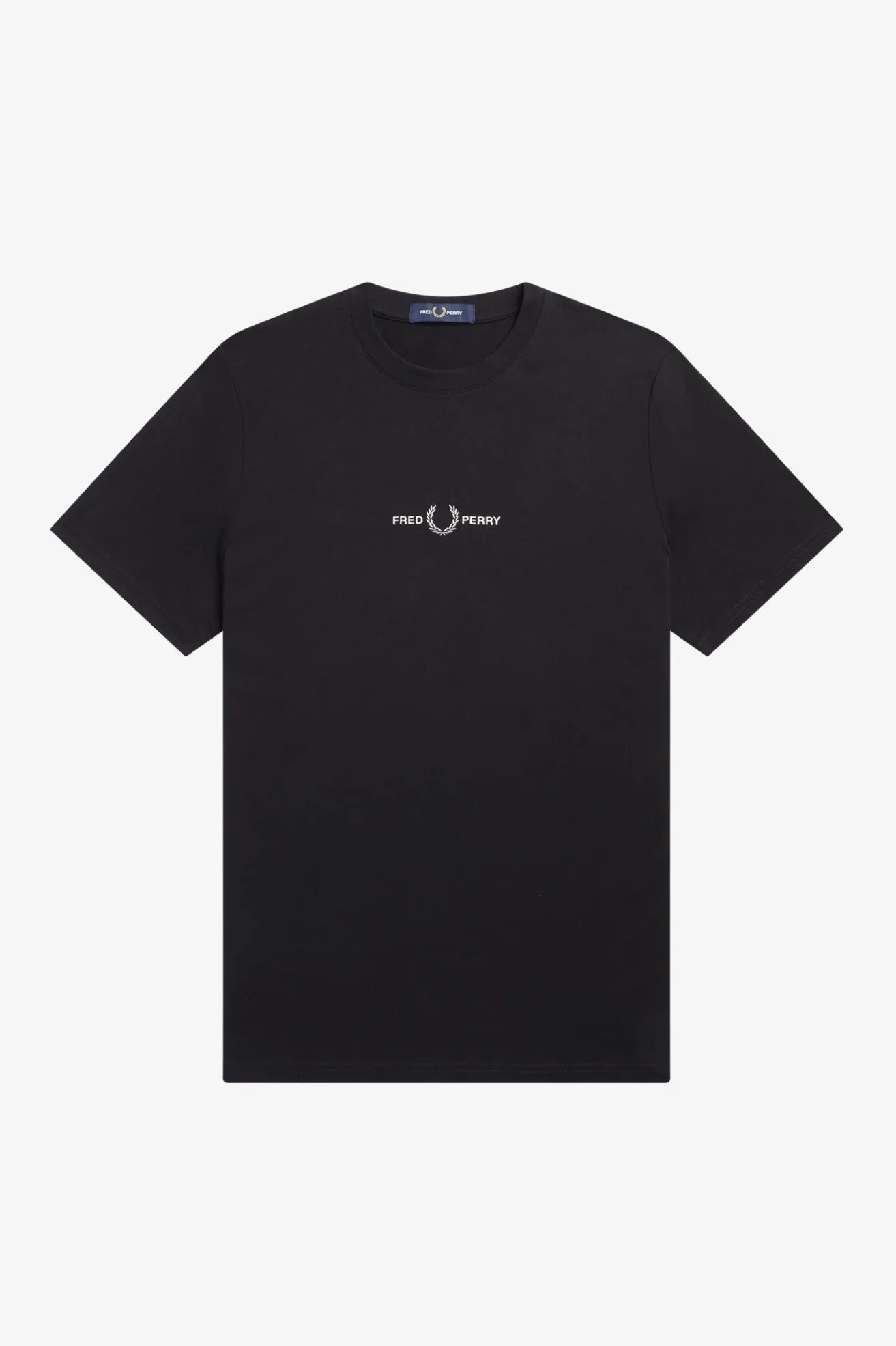 Fred Perry Camiseta Hombre Logo Bordado Negra Who killed Bambi?