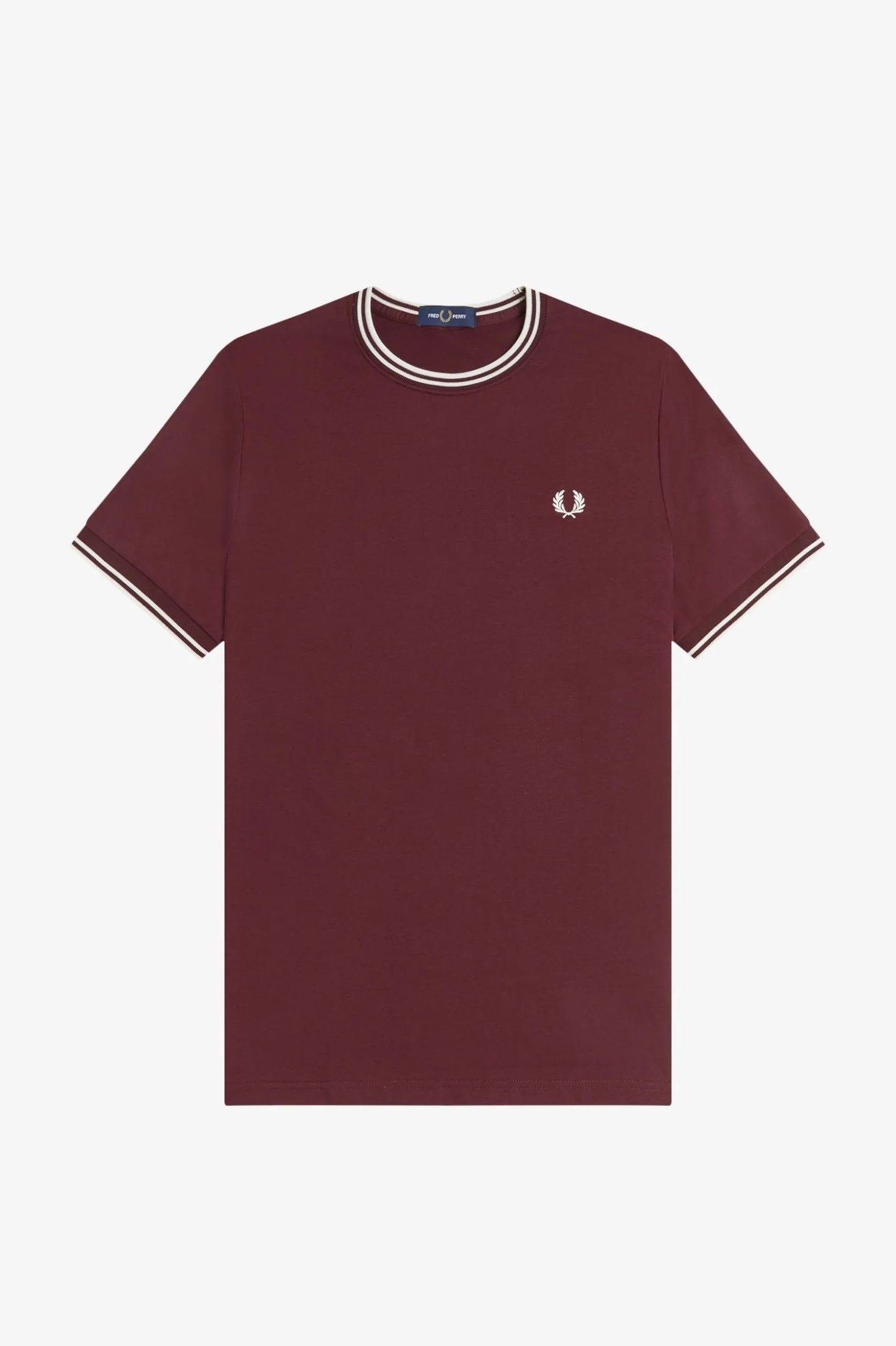 Fred Perry Camiseta Hombre Ribetes Burdeos 64A Who killed Bambi?