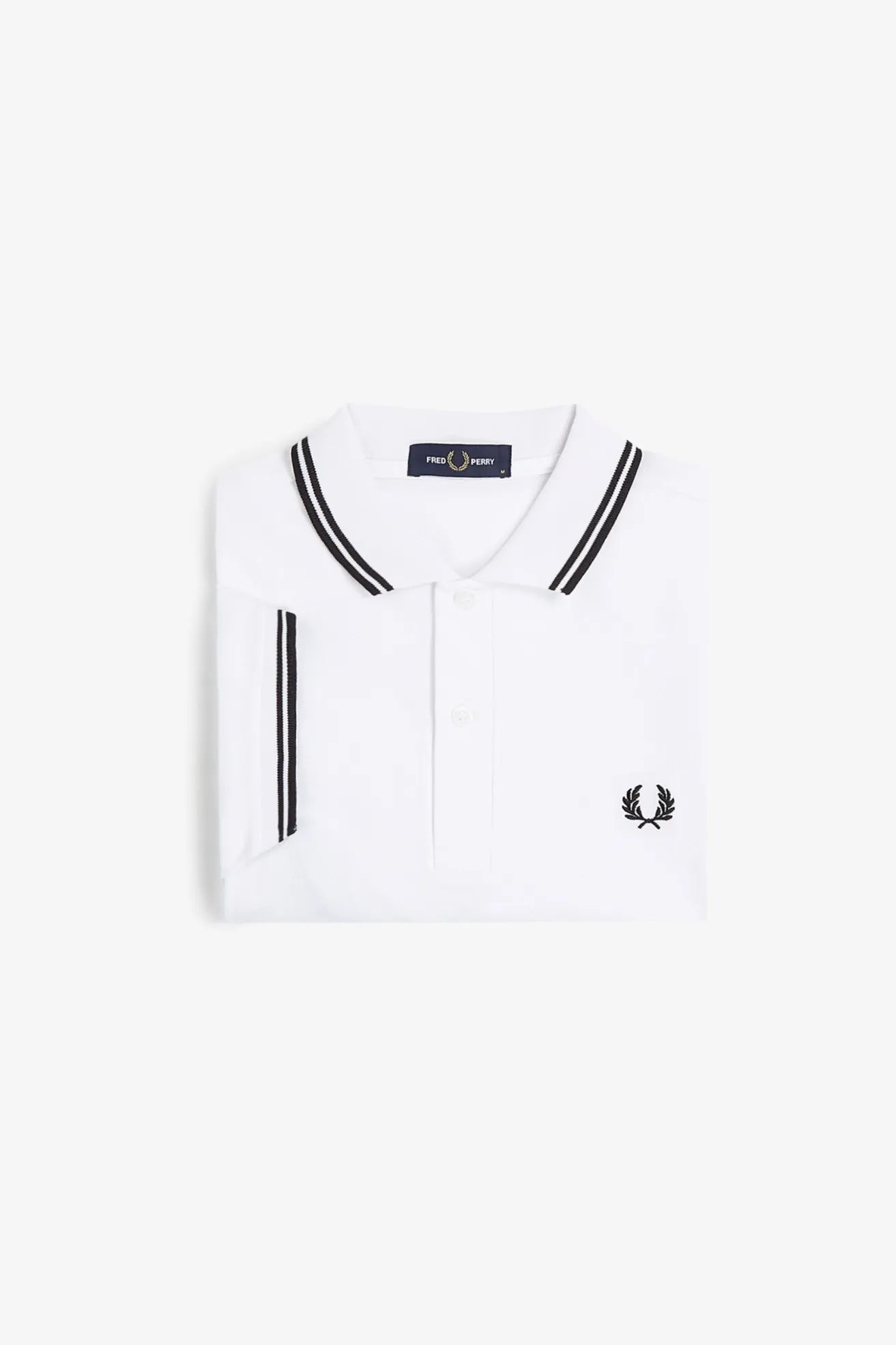 Fred Perry Polo Hombre M3600 Blanco Ribetes Negros Who killed Bambi?