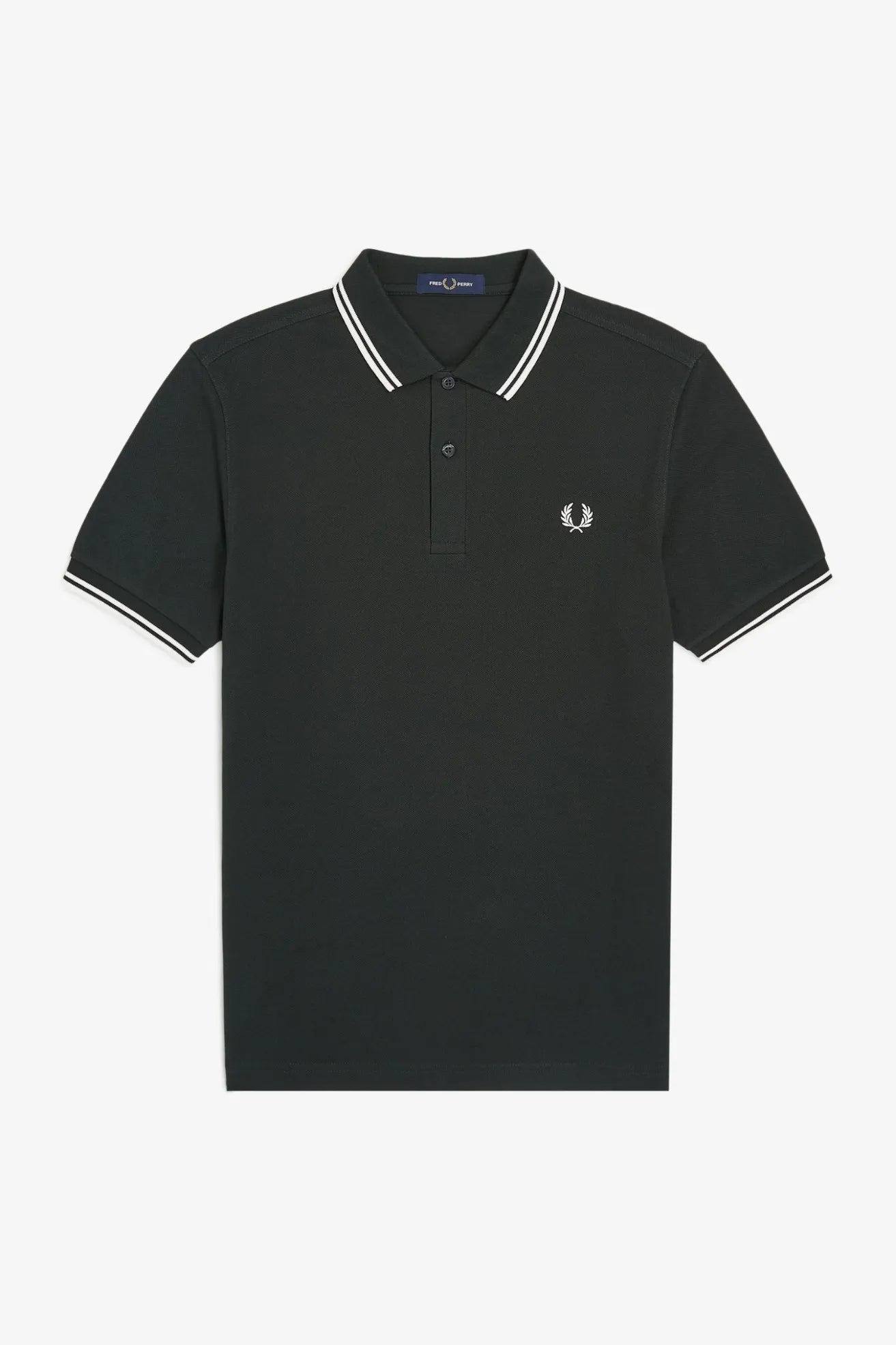 Fred Perry Polo M3600 Hombre T50 Verde Ribetes Blancos Who killed Bambi?