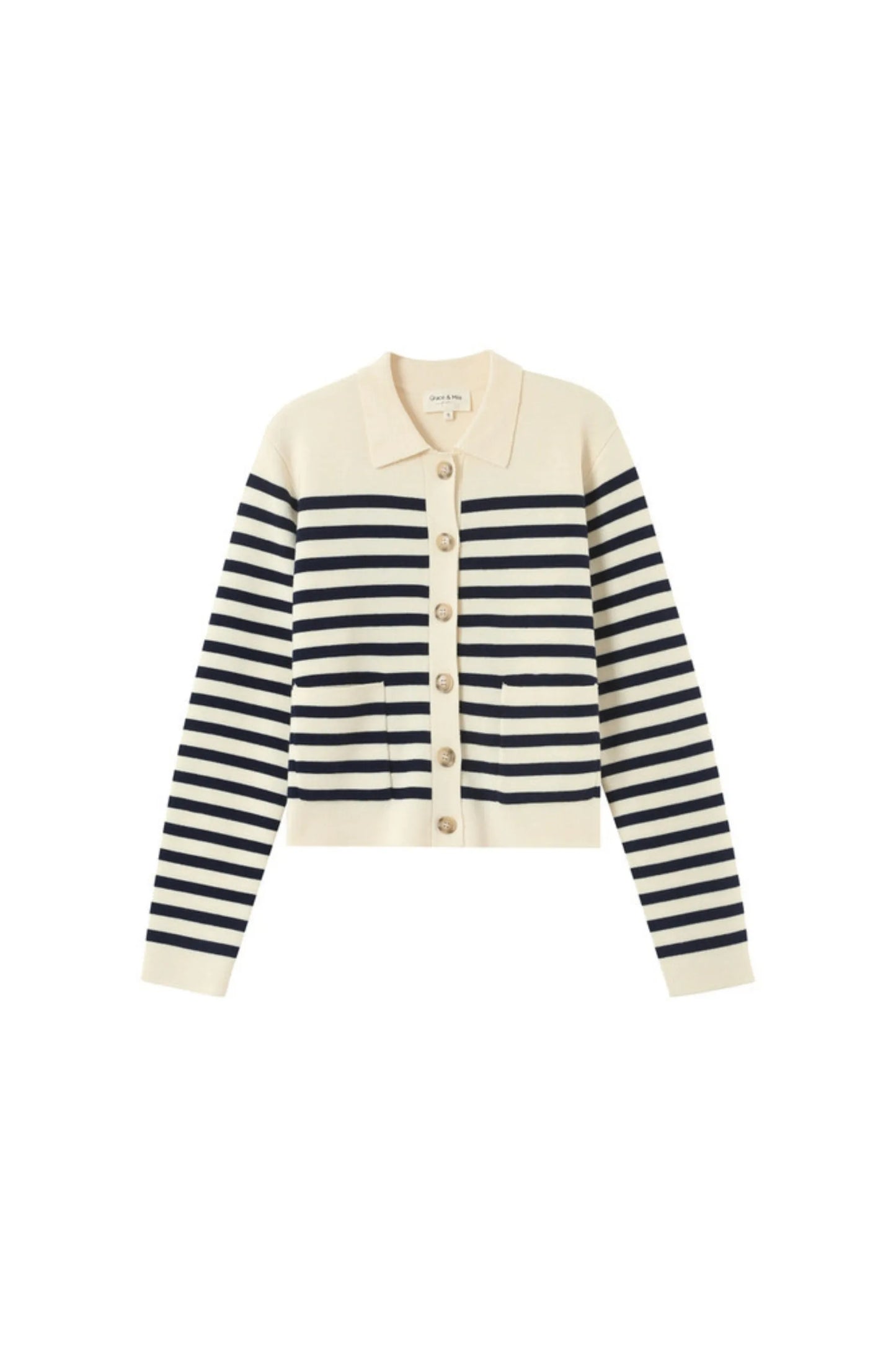 Grace And Mila Cardigan Mujer Rayas Beige Who killed Bambi?