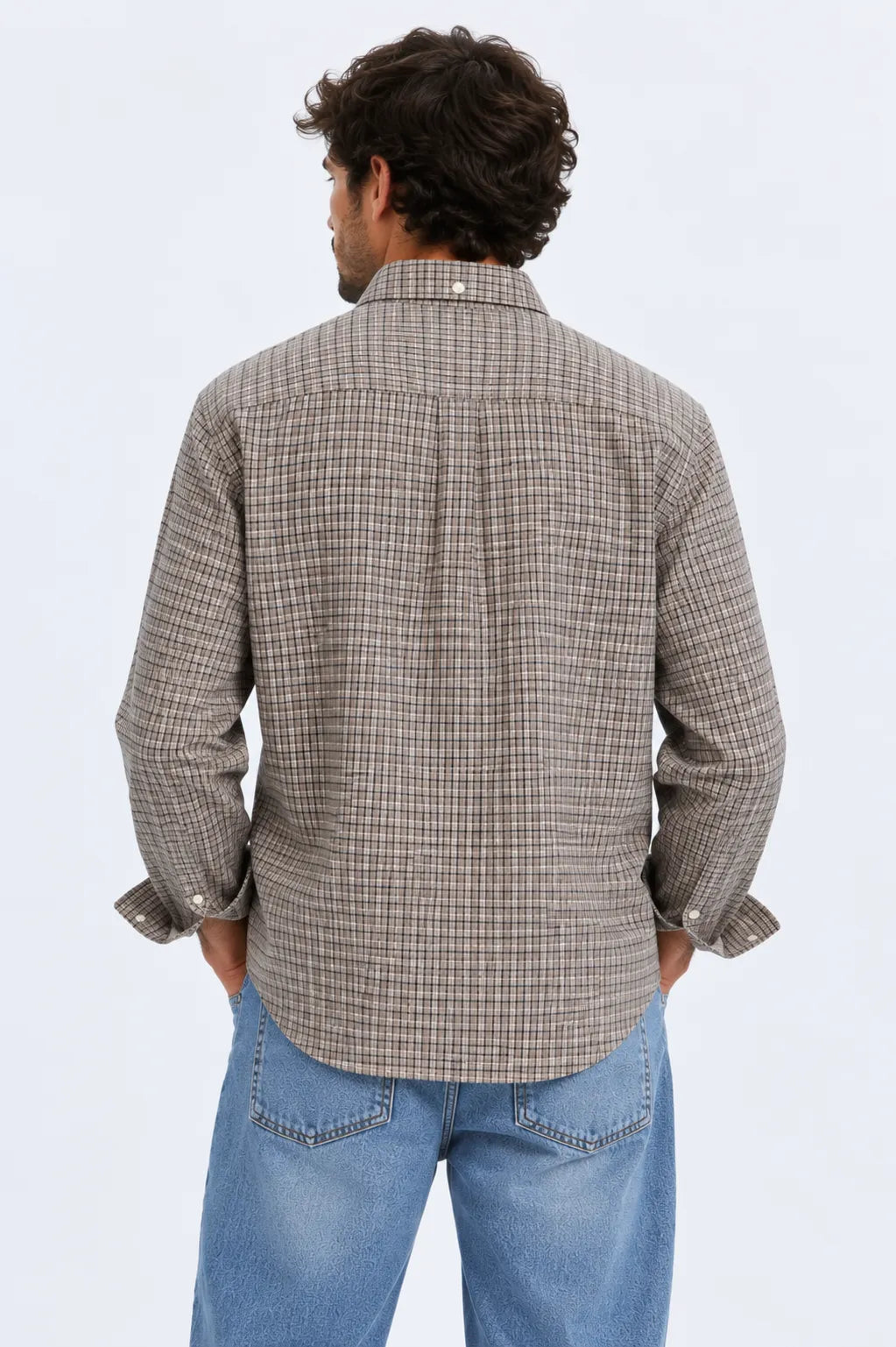 Selected Homme Camisa Hombre Cole Cuadros Gris
