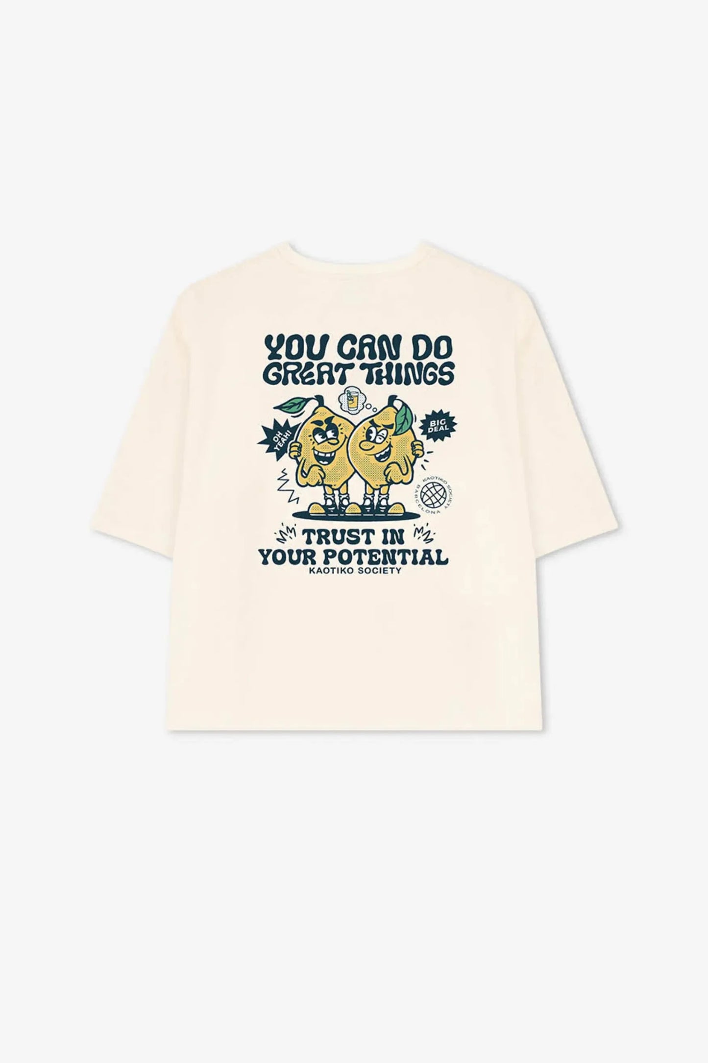 Kaotiko Camiseta Mujer You Can Do Great Things Beige Who killed Bambi?