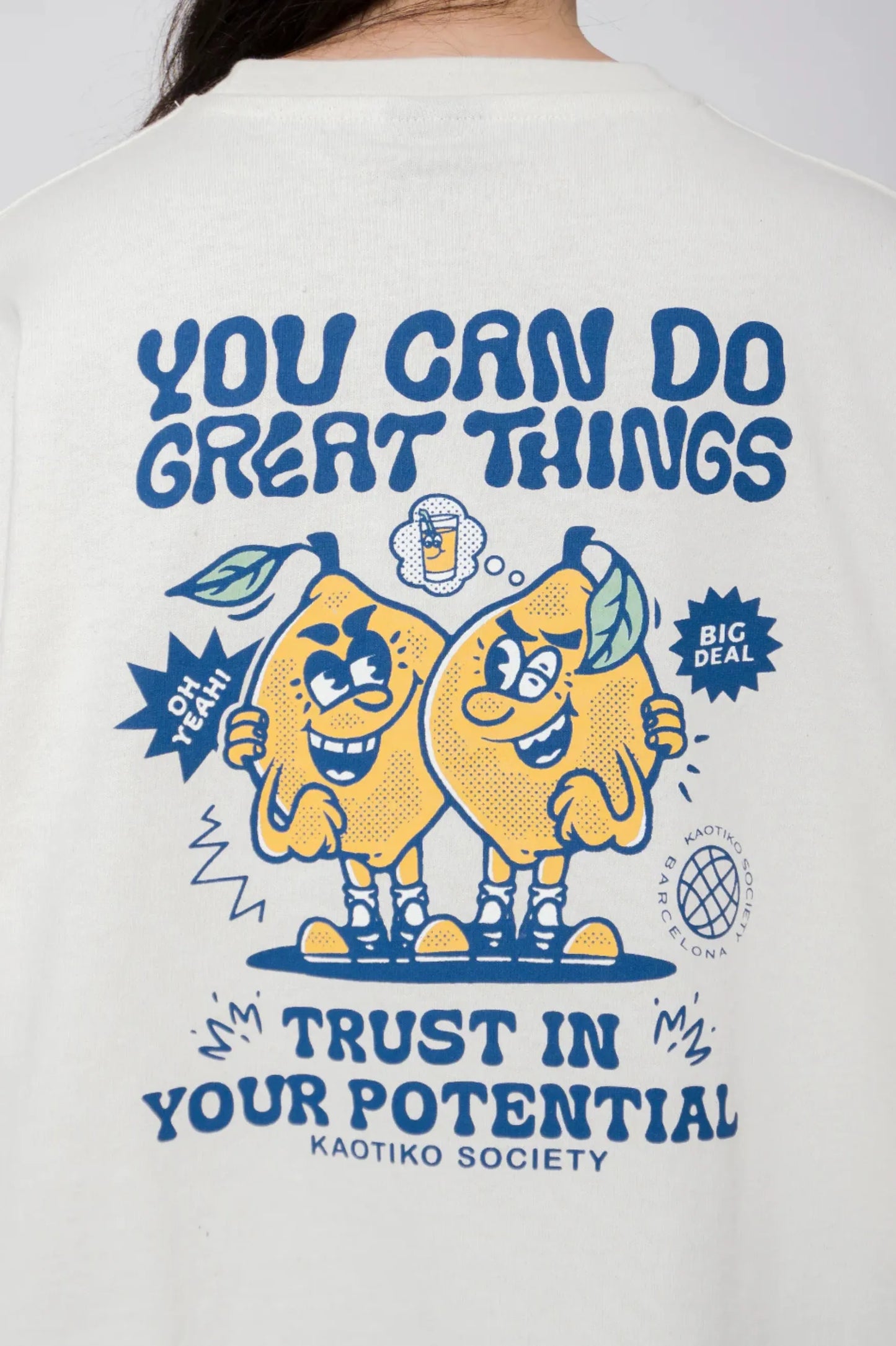 Kaotiko Camiseta Mujer You Can Do Great Things Beige Who killed Bambi?