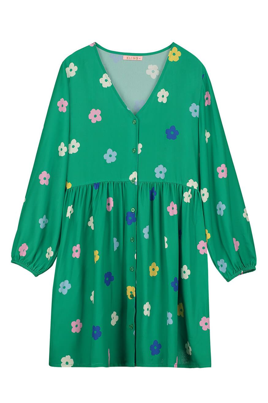 Kling Vestido Verde Flores Who killed Bambi?