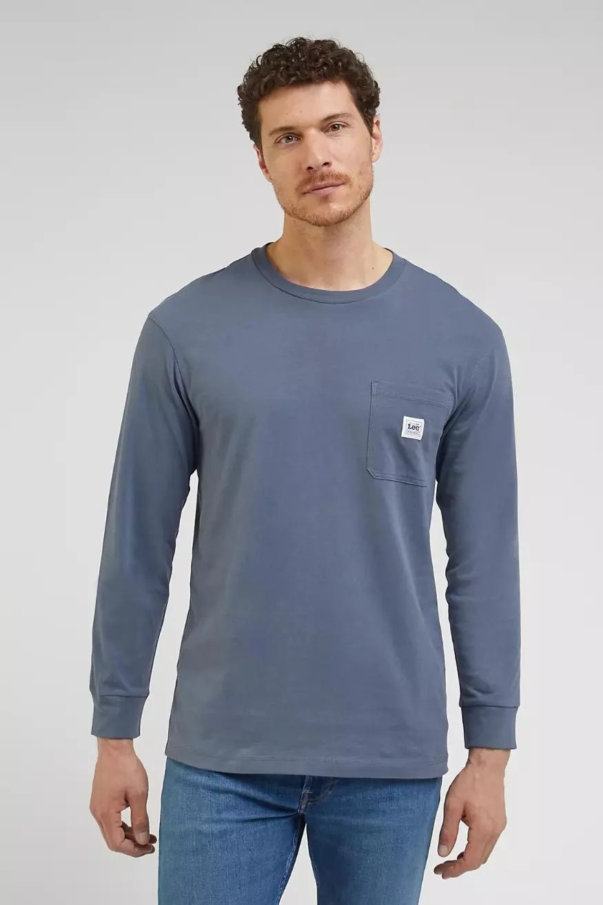 Lee Workwear Camiseta Hombre Manga Larga Pocket Gris Who killed Bambi?