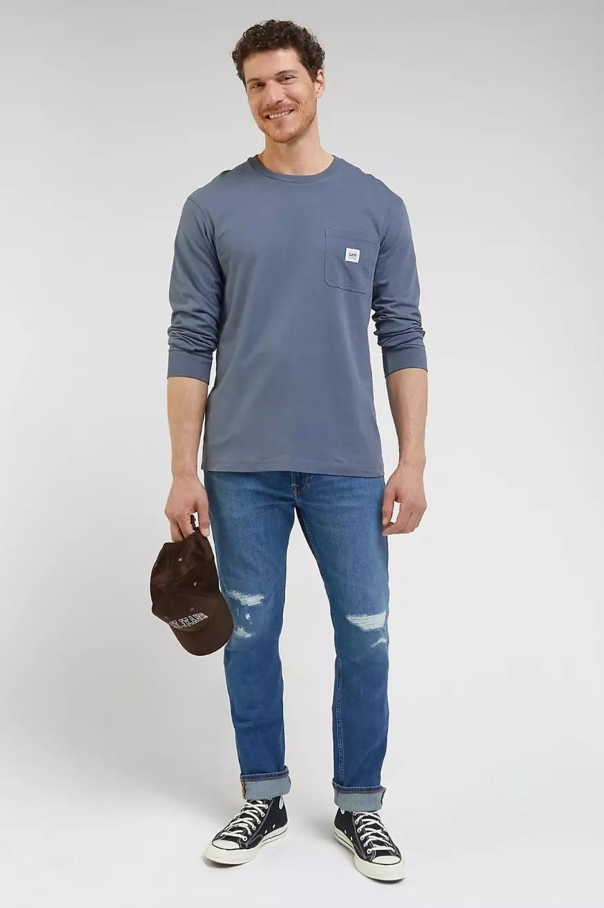 Lee Workwear Camiseta Hombre Manga Larga Pocket Gris Who killed Bambi?