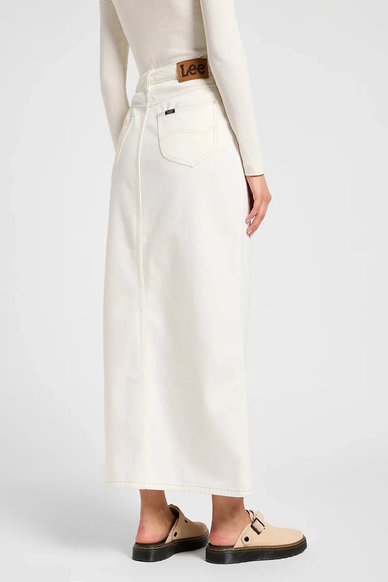 Lee Workwear Falda Side Slit Maxi Beige Who killed Bambi?