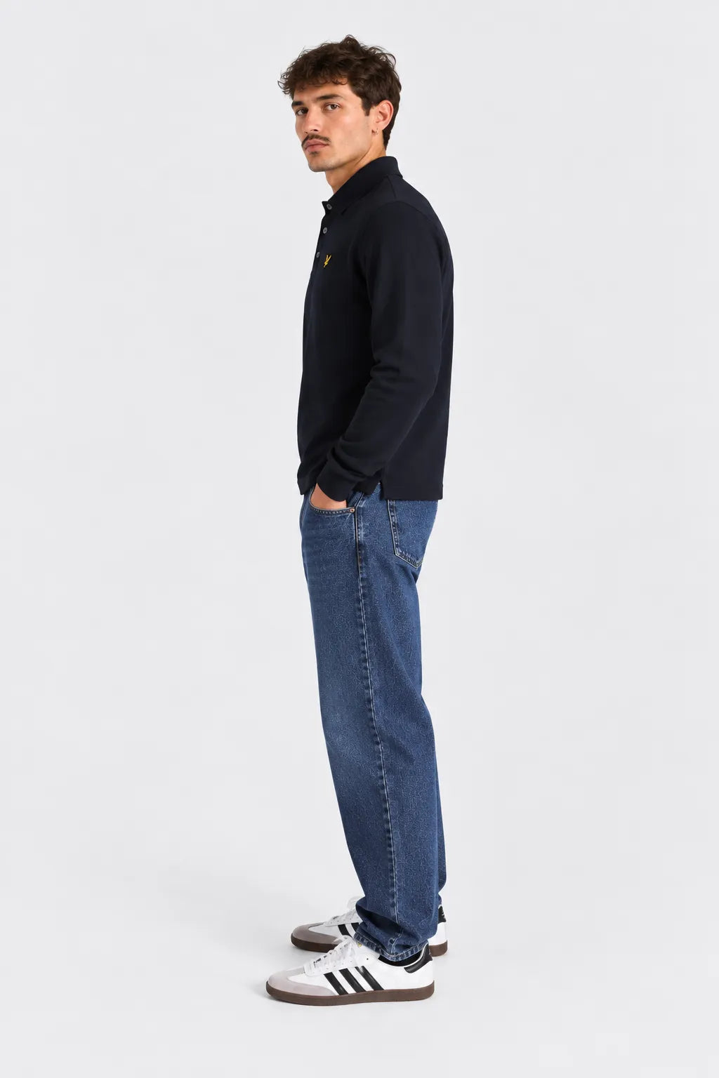 Lyle And Scott Polo Hombre Manga Larga Azul Who killed Bambi?
