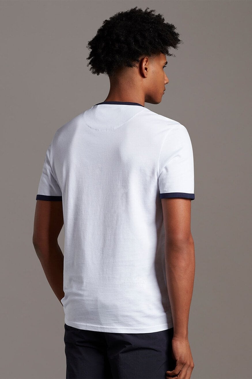 Lyle and Scott Camiseta Ringer Blanca y Azul Hombre Who killed Bambi?