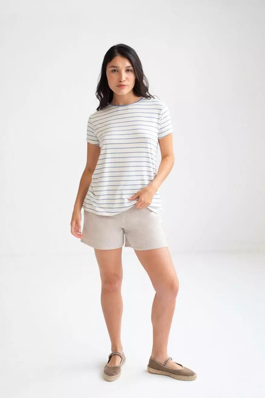 Mus Bombon Camiseta Mujer Basieco Rayas C Azul / Beige Who killed Bambi?