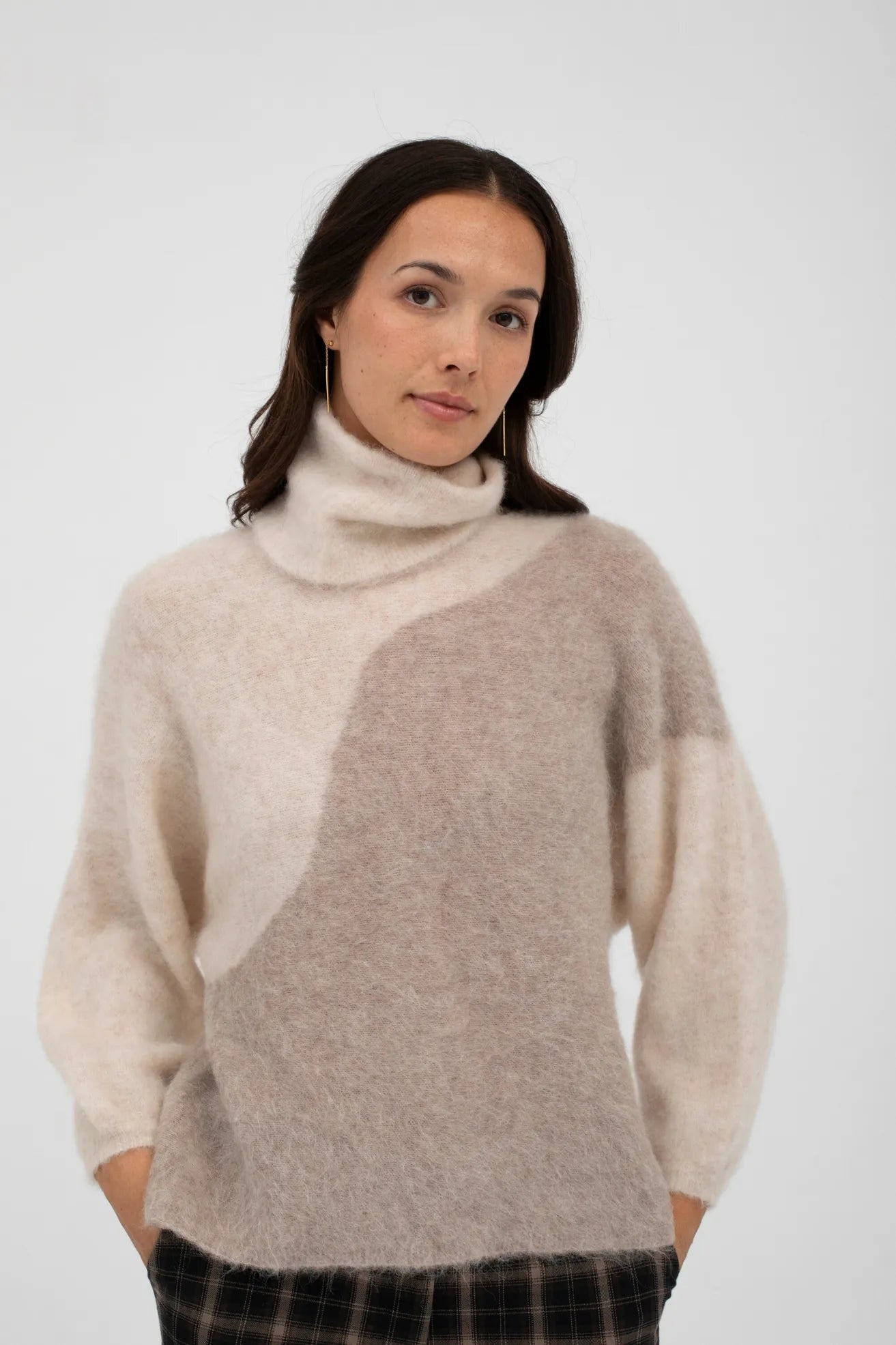 Mus & Bombon Jersey Mujer Bicolor Amara Crudo / Beige Who killed Bambi?