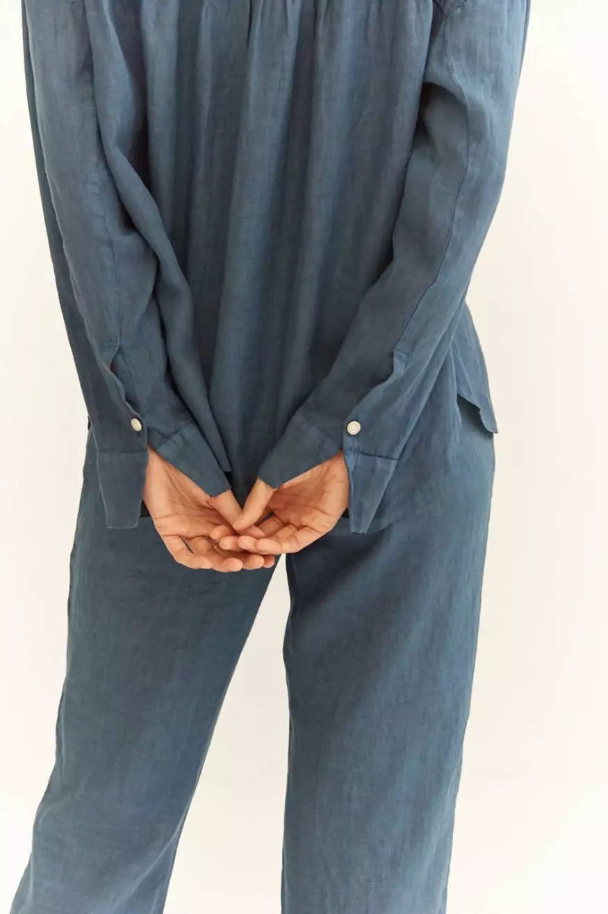 Mus Bombon Pantalón Lino Mujer Azul Who killed Bambi?