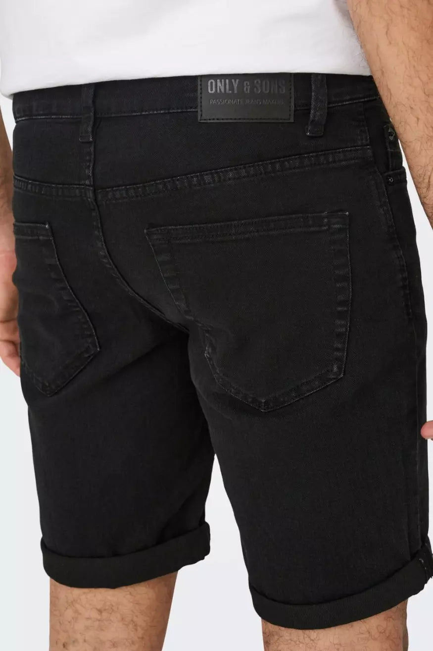 Only & Sons Pantalón Corto Hombre Negro Who killed Bambi?