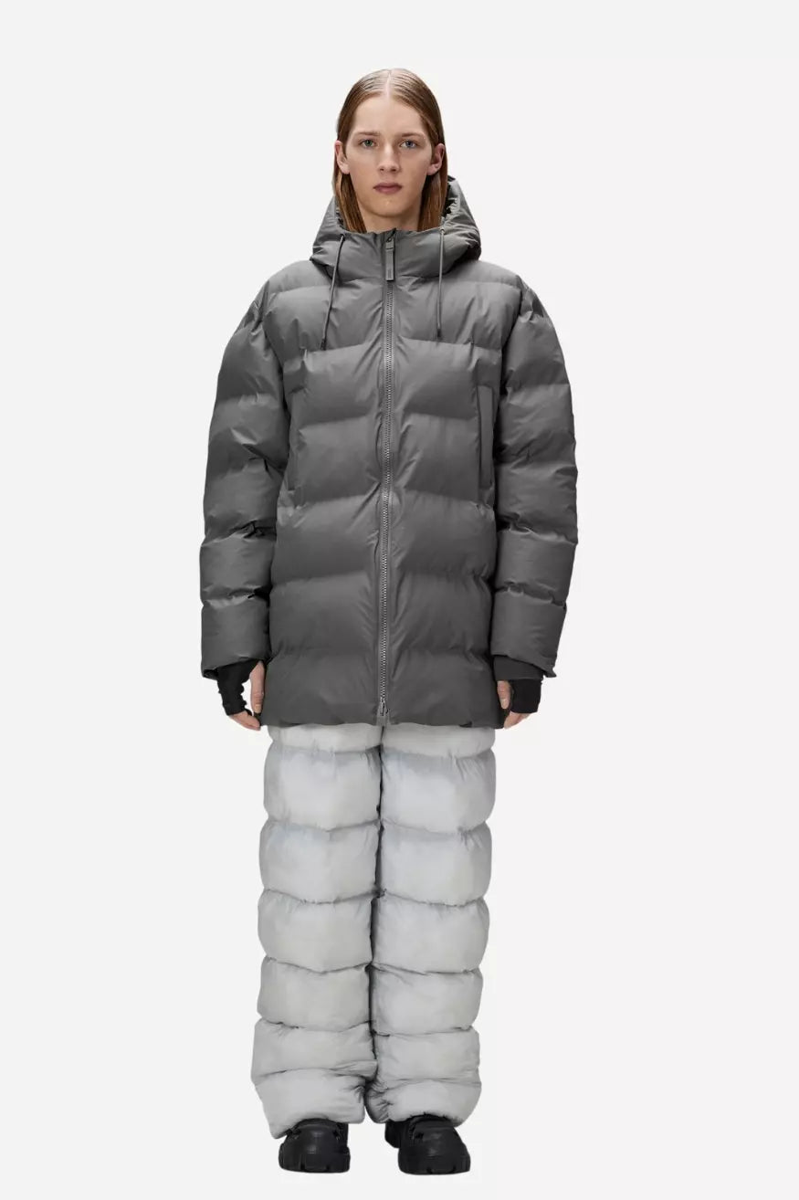 Rains Alta Puffer Parka Gris Talla XL Who killed Bambi?