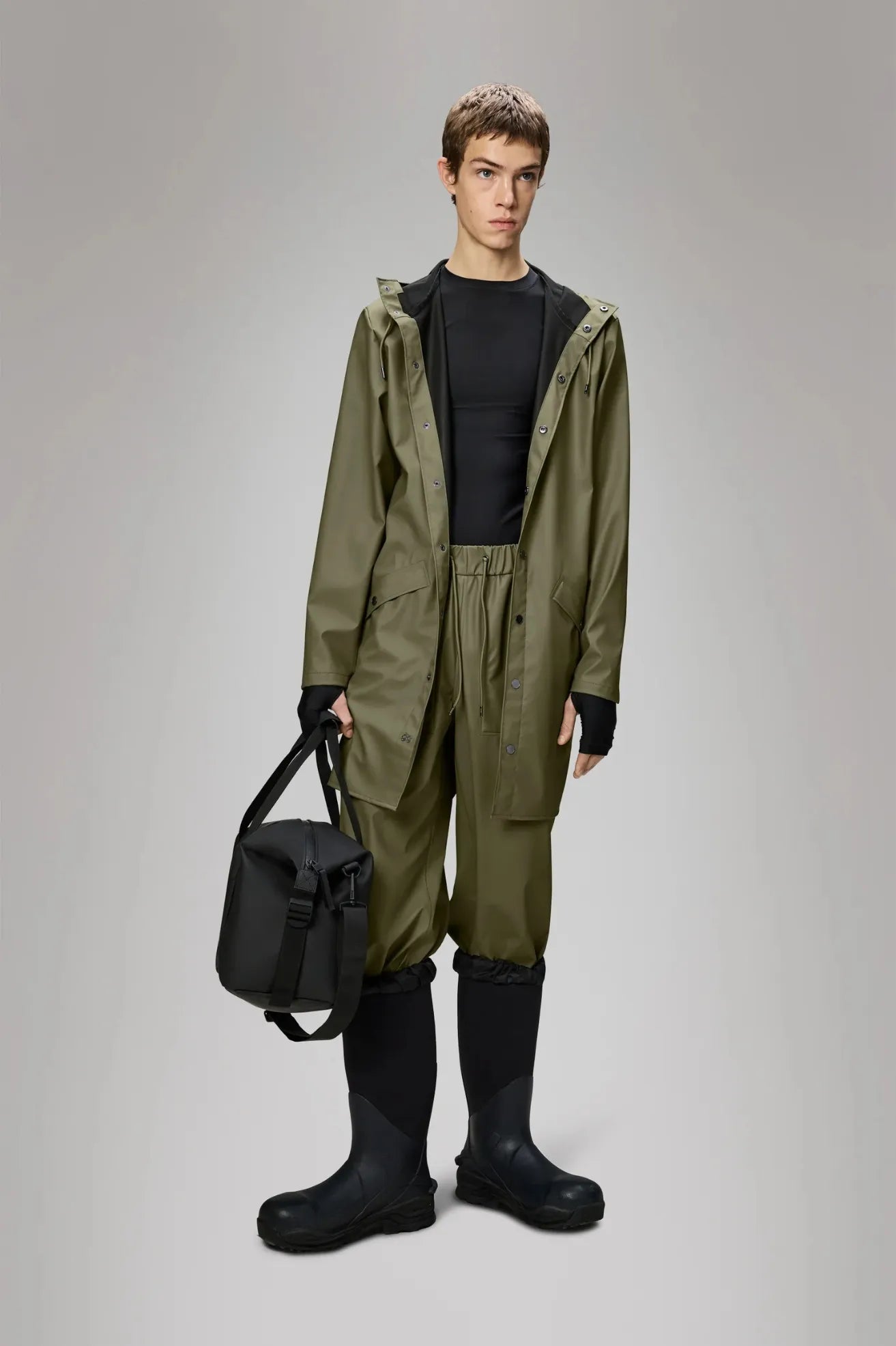 Rains Chubasquero Long Jacket Verde Marsh Who killed Bambi?