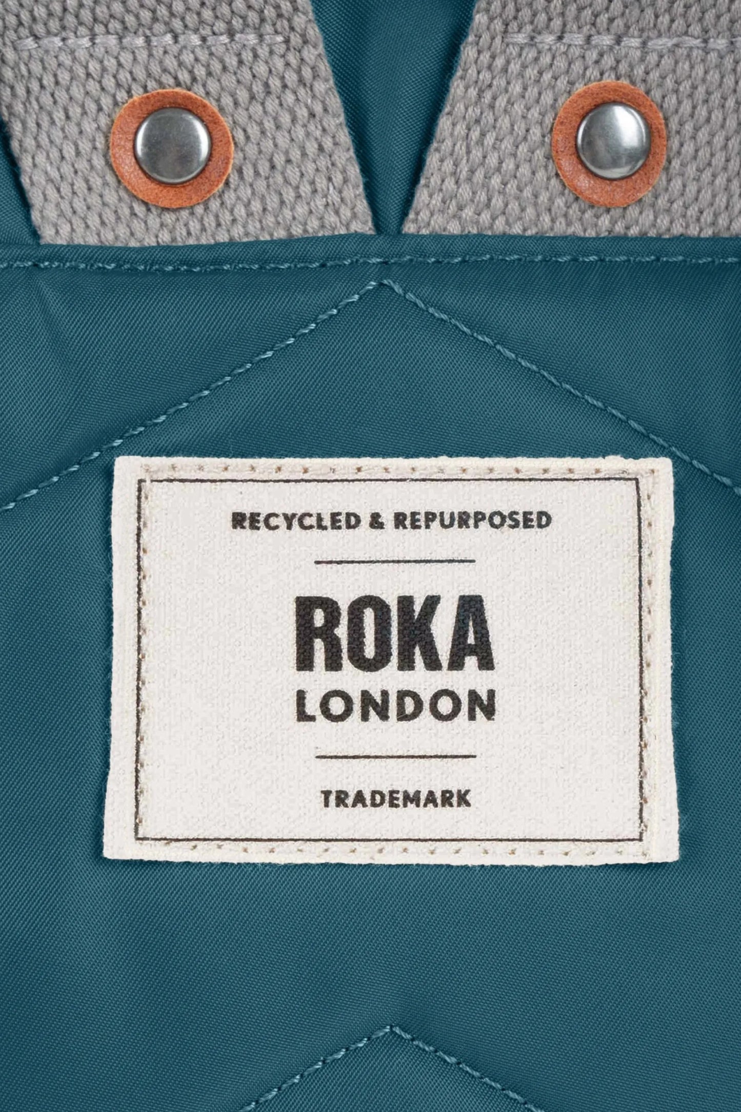 Roka London Mochila Canfield B Recycled Nylon Small Teal Who killed Bambi?