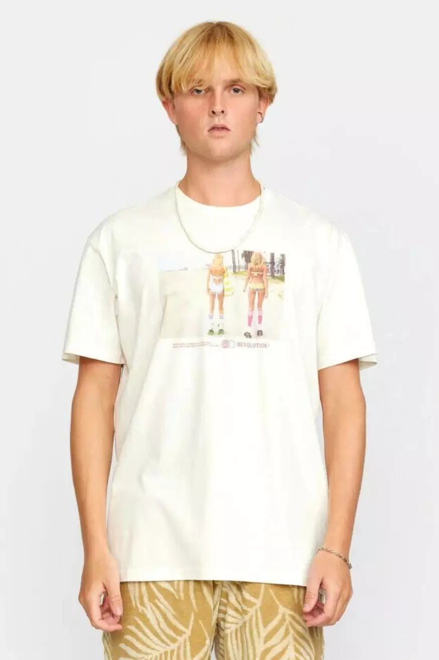 Rvlt Revolution Camiseta Hombre 1371 Roller Beige Who killed Bambi?
