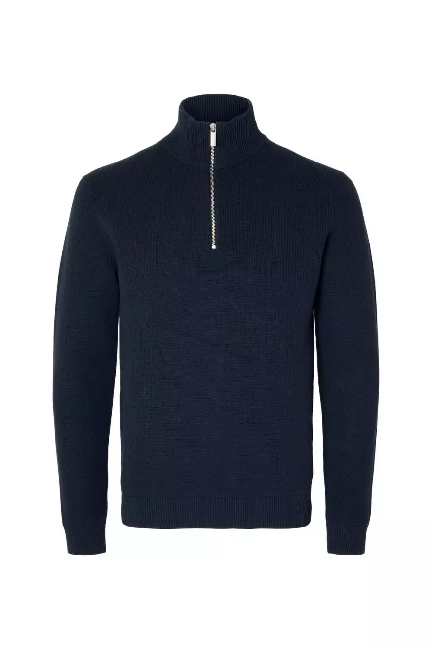 Selected Homme Jersey Hombre Half Zip Dane Azul Who killed Bambi?