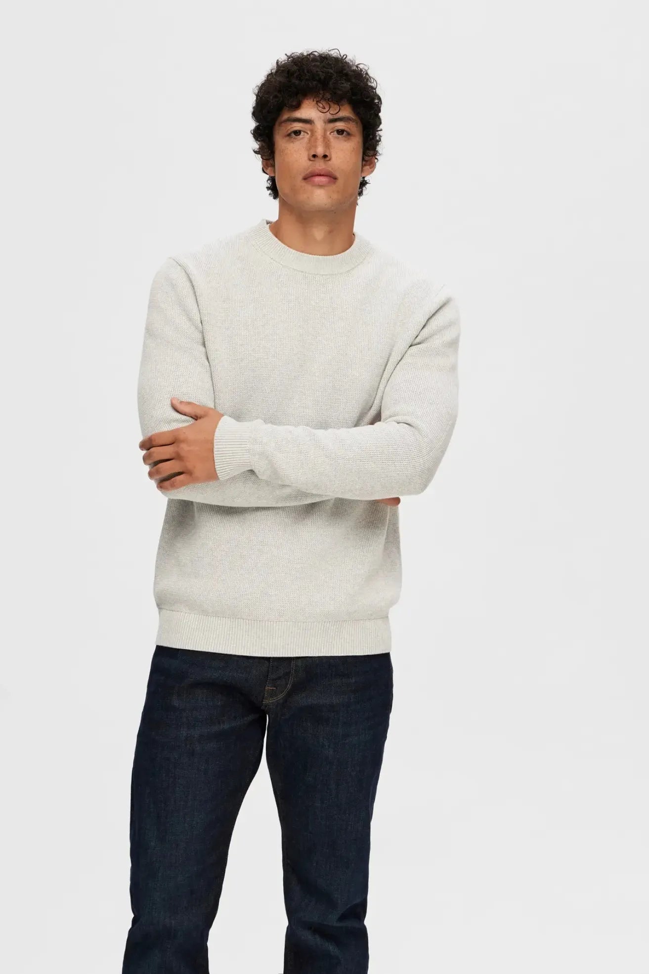 Selected Homme Jersey Hombre SLHDANE Gris Who killed Bambi?