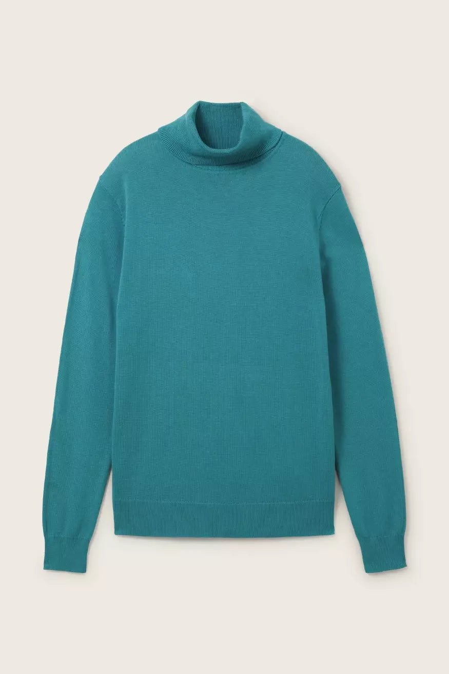 Tom Tailor Jersey Mujer Fino Cuello Vuelto Verde Who killed Bambi?