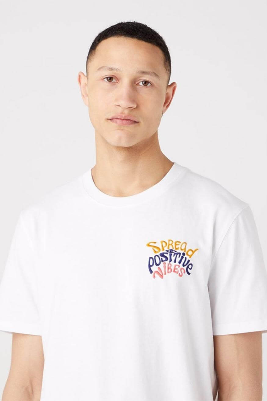 Wrangler Camiseta Hombre Oversize Positive Vibes Blanca Who killed Bambi?