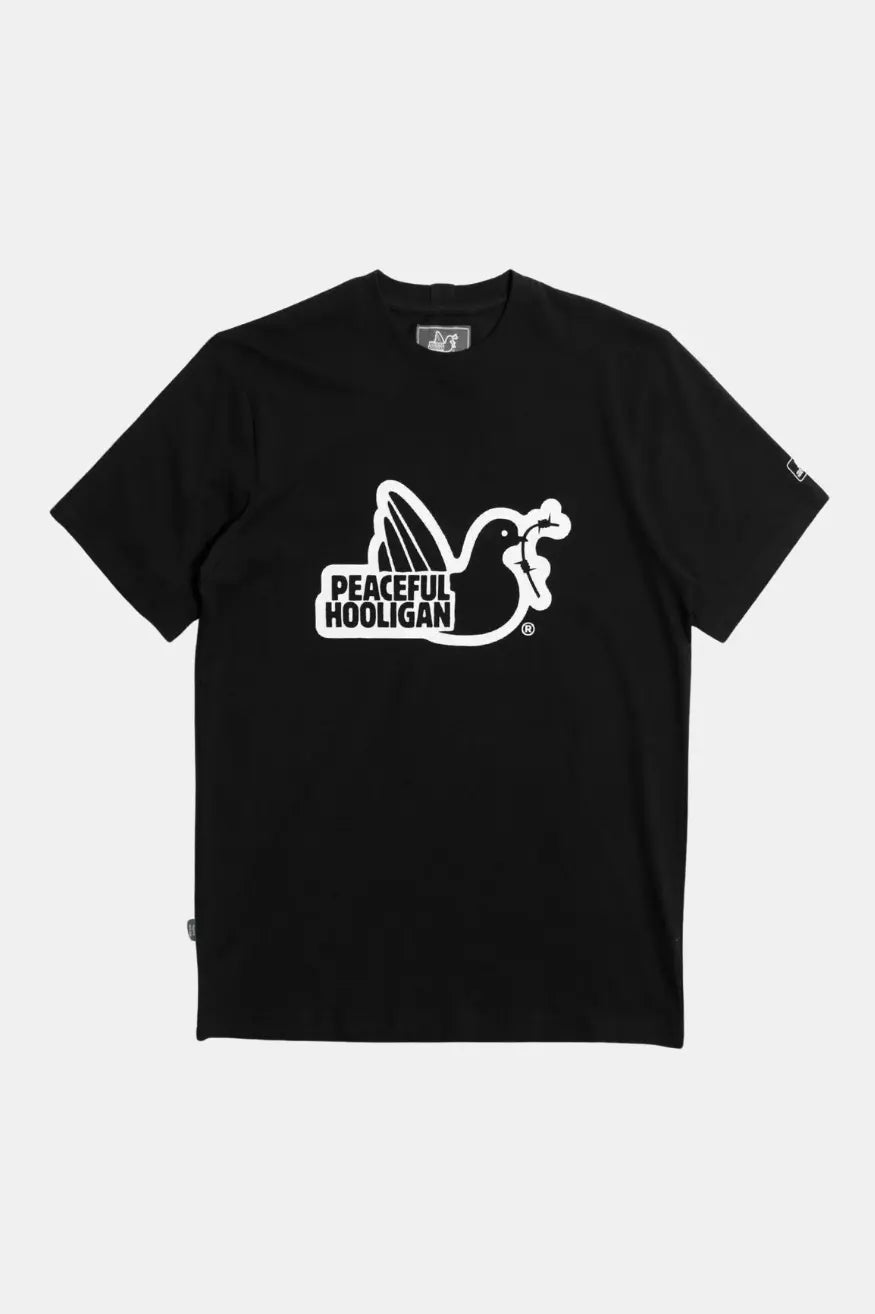 Peaceful Hooligan Camiseta Outline Hombre Negra - Who Killed Bambi?