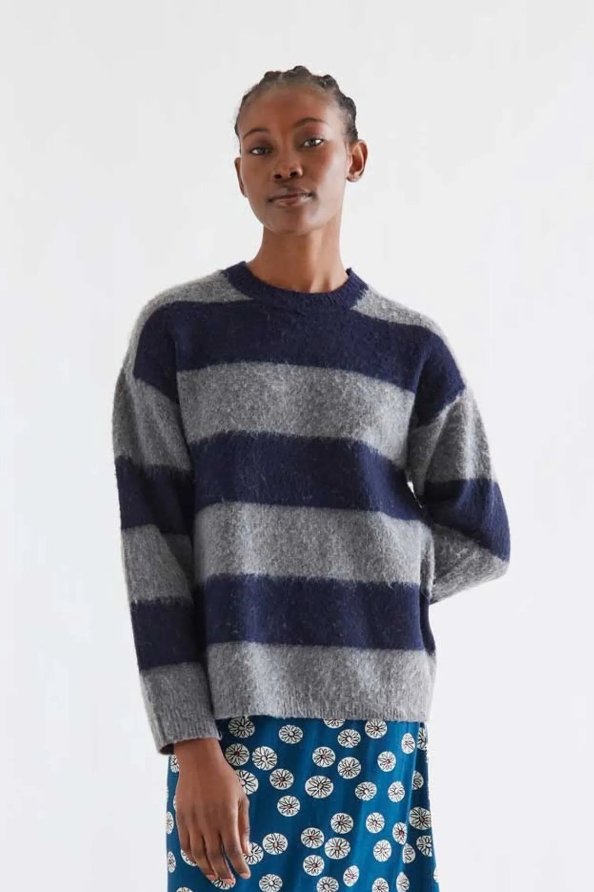 Compañia Fantastica Jersey Mujer Rayas Azul y Gris
