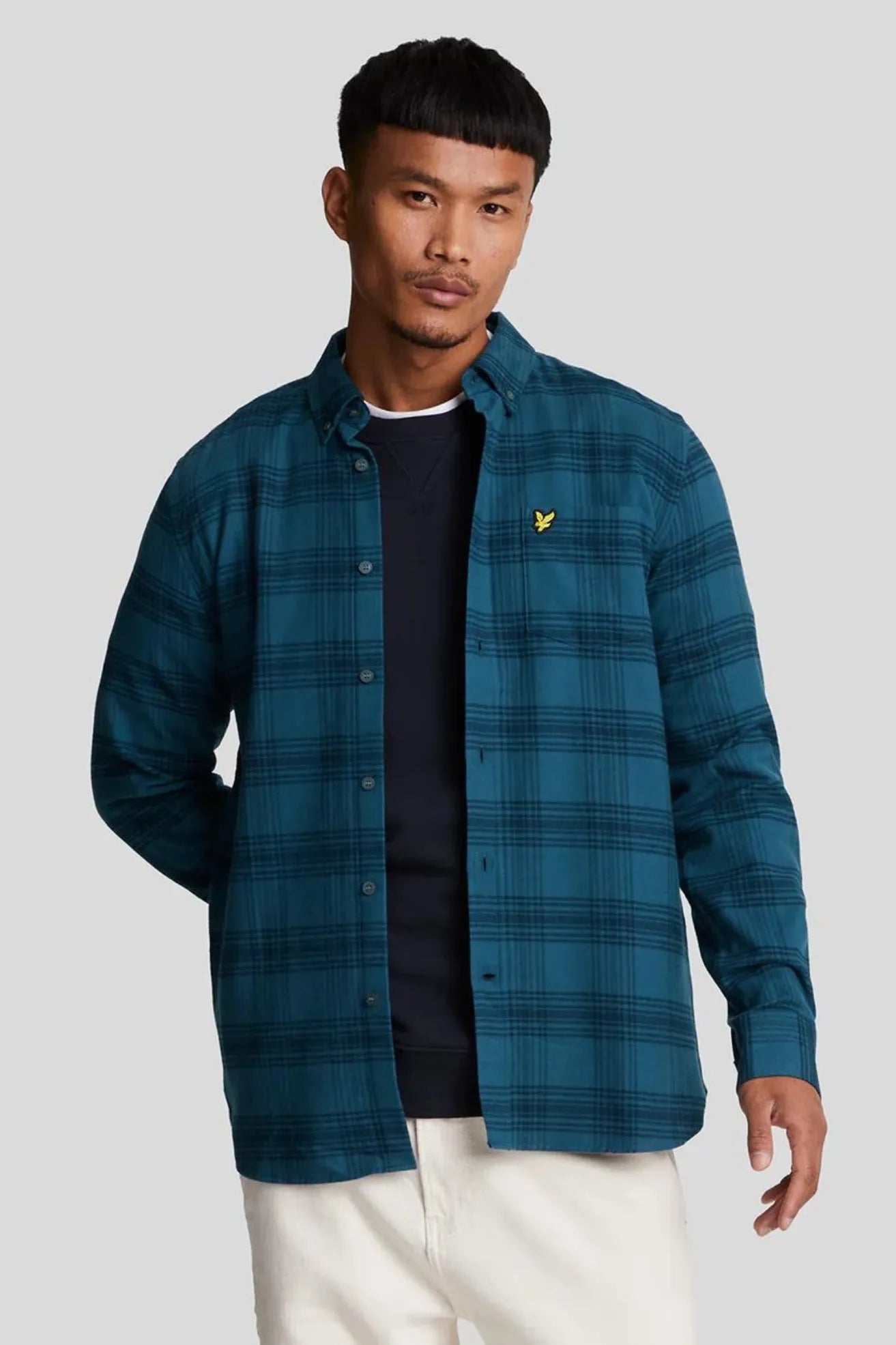 Lyle And Scott Camisa Cuadros Hombre Flannel Azul