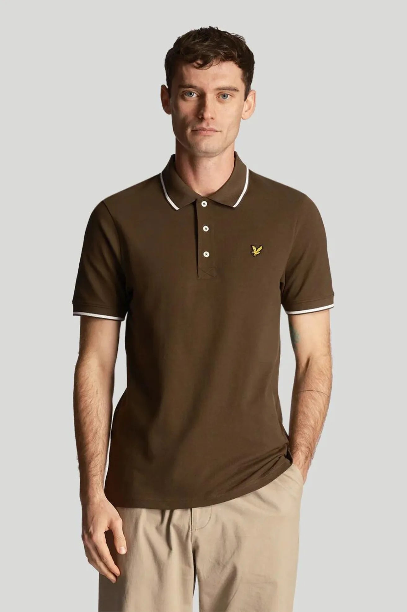 Lyle And Scott Tipped Polo Hombre Olive Talla XXL