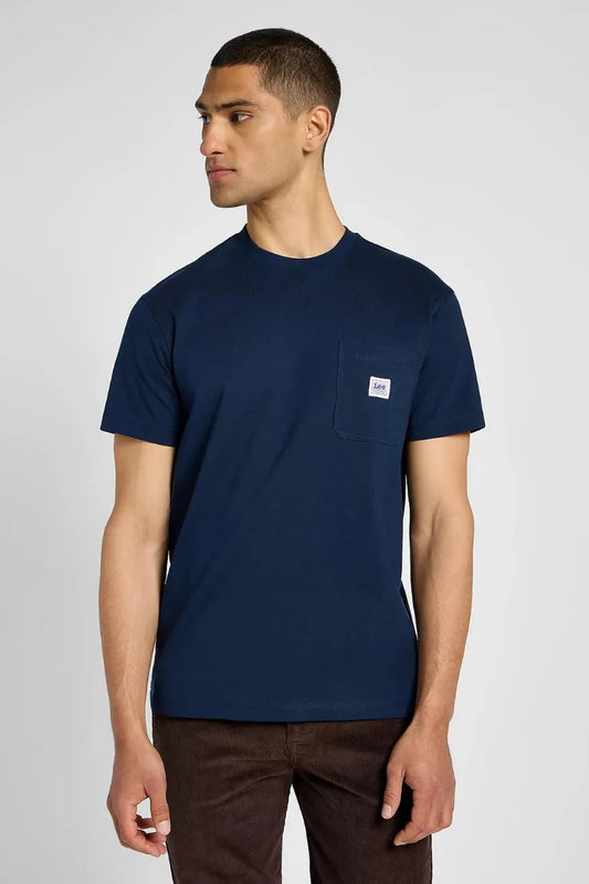 Lee Workwear Camiseta Hombre Bolsillo Azul