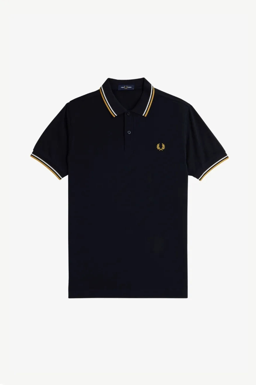 Fred Perry Polo Hombre 3600 Ribetes Azul W53