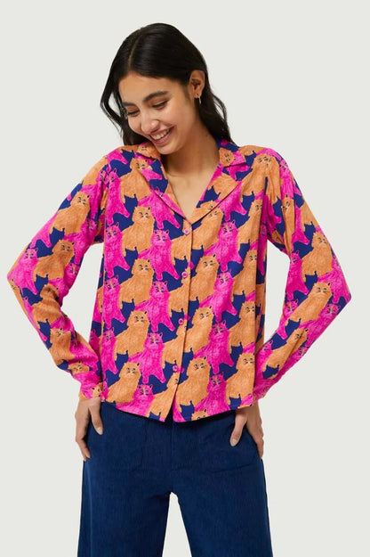 Compañia Fantastica Camisa Mujer Estampado Gatos