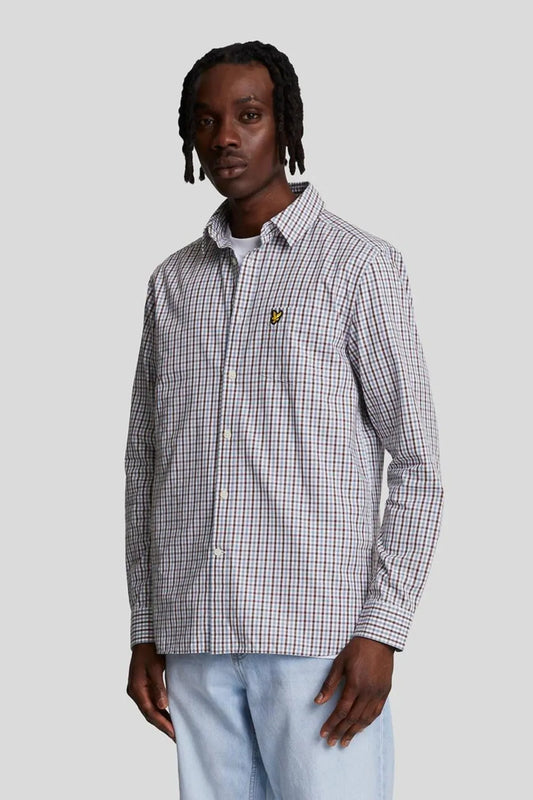 Lyle and Scott Camisa Cuadros Hombre Gingham Mahogany