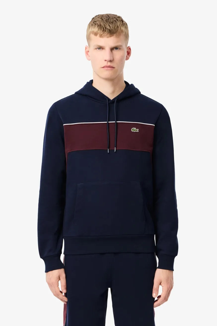 Lacoste Sudadera Capucha Hombre Color Block Azul Marino / Burdeos