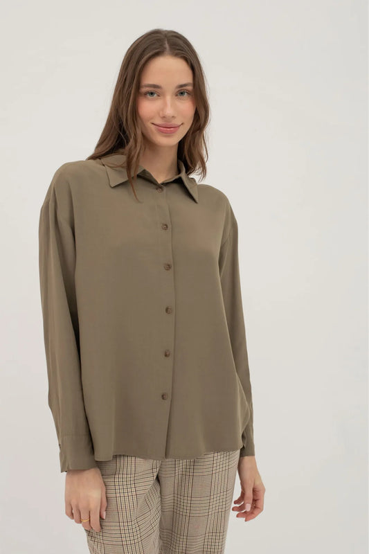 Mus Bombon Camisa Mujer Oversize Danubio Verde