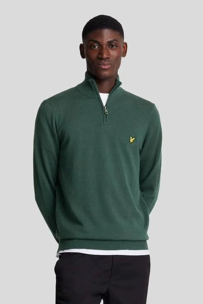 Lyle And Scott Jersey Hombre Cotton Merino 1/4 Zip Verde