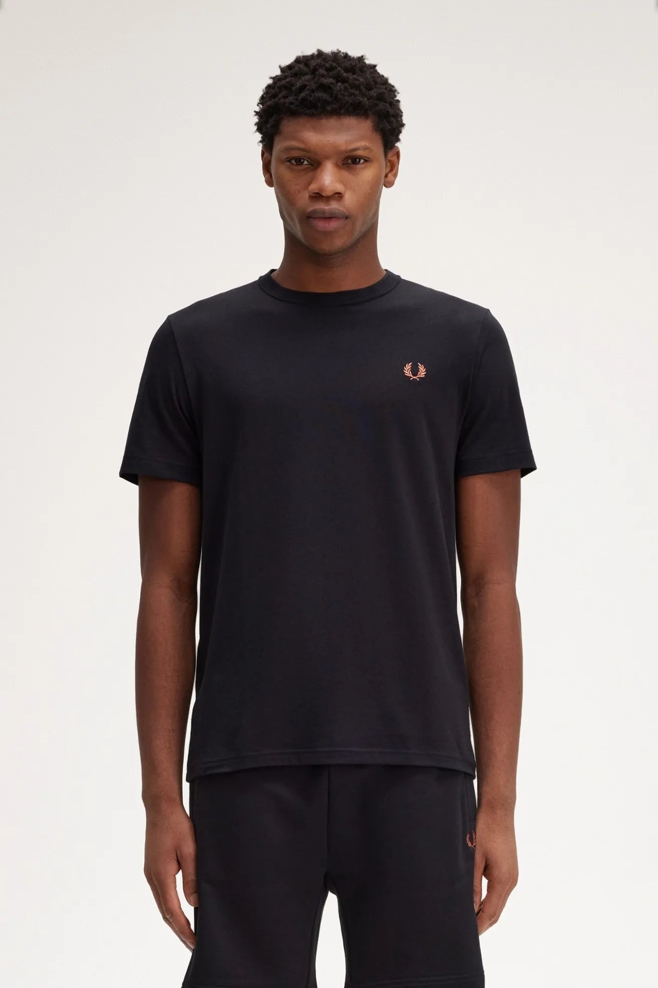 Fred Perry Camiseta Homber Negro / Whisky