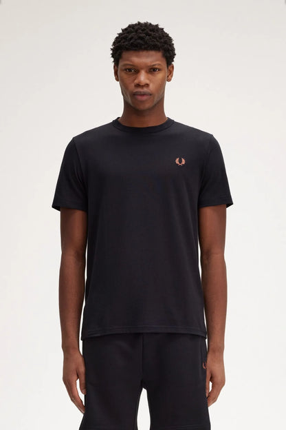 Fred Perry Camiseta Homber Negro / Whisky